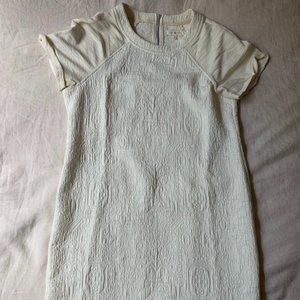 Lou & Grey textured, sporty, off-white, knee-length dress, Small